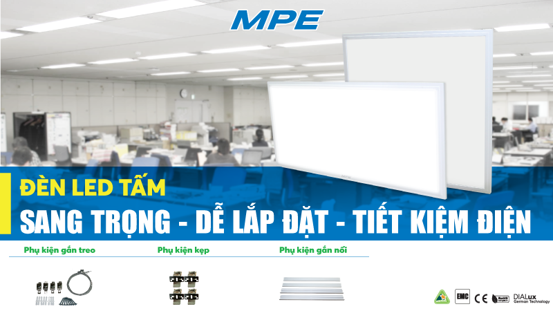 Chiếu sáng cho văn phòng với đèn Led Panel tấm lớn